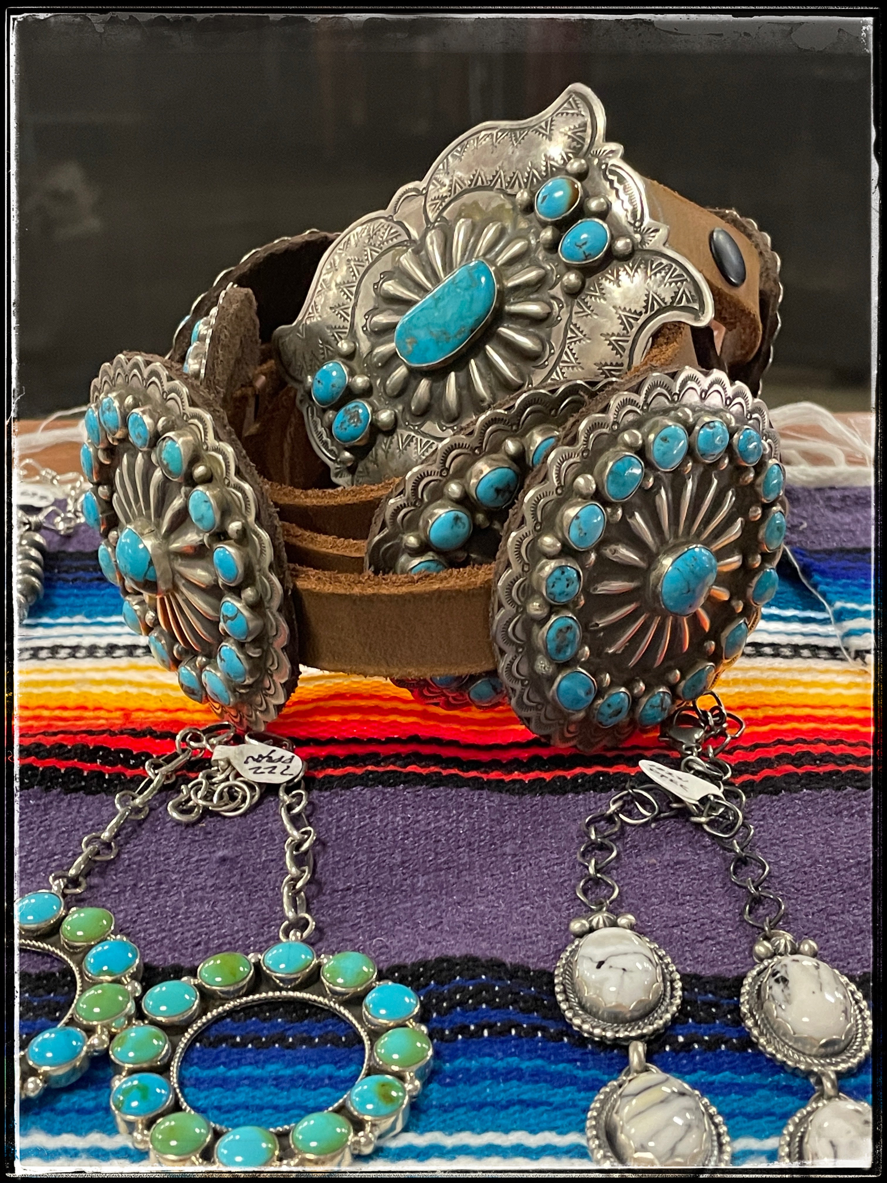 West & Co Turquoise Concho Belt Buckle