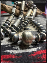 Load image into Gallery viewer, Sophia Becenti large, handmade beads, Jacla style necklace with pink conch spacer beads.