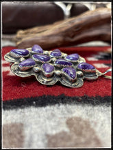 Load image into Gallery viewer, Del Arviso Charoite Cluster & Feather Pendant