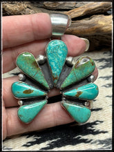 Load image into Gallery viewer, Robert Shakey, Navajo silversmith - Naja pendants in turquoise and or White Buffalo. - Green Turquoise
