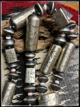 Load image into Gallery viewer, Sophia Becenti large, handmade beads, Jacla style necklace with pink conch spacer beads.