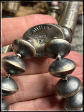 Load image into Gallery viewer, Sophia Becenti large, handmade beads, Jacla style necklace with pink conch spacer beads.   Hallmark.