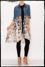 Load image into Gallery viewer, Denim & Lace long Jacket