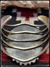 Load image into Gallery viewer, Kevin Billah , Navajo silversmith. MEGA Turquoise Cuff. Sterling silver and turquoise.  Hallmark stamps.