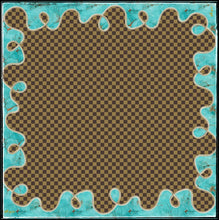 Load image into Gallery viewer, Checkered and turquoise slab trimmed polyester wild rag