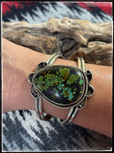 Load image into Gallery viewer, Danny Henio, Navajo silversmith - sterling silver and turquoise cuff.