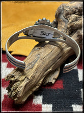 Load image into Gallery viewer, Mike Caladito, Navajo silversmith.  Sterling silver and Kingman turquoise cuffs.