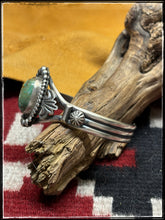 Load image into Gallery viewer, Mike Caladito, Navajo silversmith.  Sterling silver and Kingman turquoise cuffs.