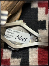 Load image into Gallery viewer, Mike Caladito, Navajo silversmith.  Sterling silver and Kingman turquoise cuffs.  Hallmark stamp.