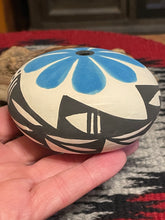 Load image into Gallery viewer, Mary Antonio Blue Floral Acoma Seed Pot
