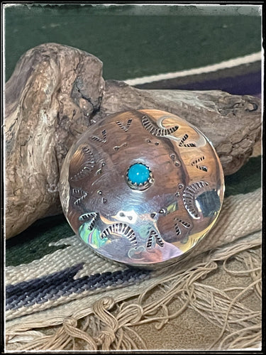 Wesley Whitman sterling silver and turquoise pill box