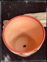 Load image into Gallery viewer, Joseph Chinana, Jemez Puebloe artist hand painted terra cotta pots - rust rim
