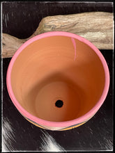 Load image into Gallery viewer, Joseph Chinana, Jemez Puebloe artist hand painted terra cotta pots - pink rim