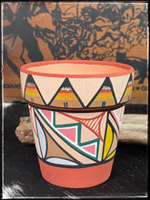 Load image into Gallery viewer, Joseph Chinana, Jemez Puebloe artist hand painted terra cotta pots - rust rim