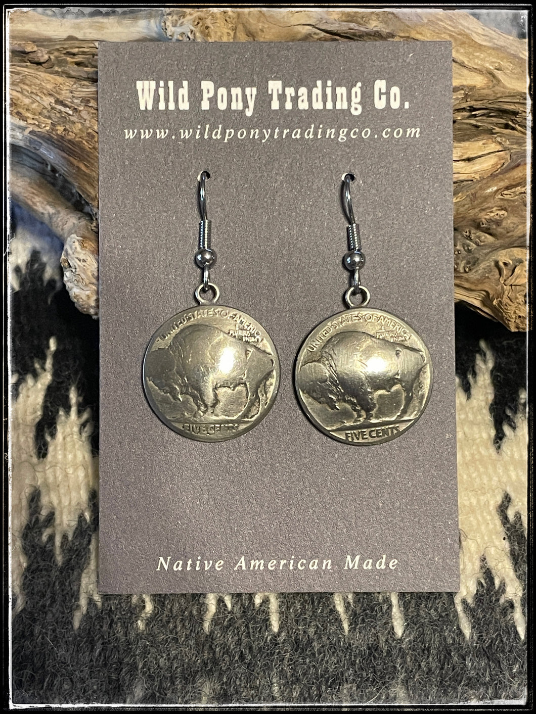 James McCabe, buffalo nickel earrings