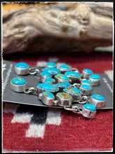 Load image into Gallery viewer, Ella Peters, Navajo silversmith.  Sterling silver and Kingman turquoise chandelier earrings.  
