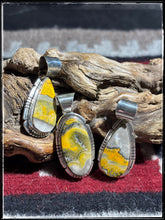 Load image into Gallery viewer, Samson Ettsity, Navajo silversmith.  Sterling silver and bumble bee jasper pendants 
