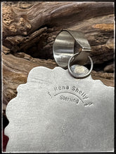 Load image into Gallery viewer, Rena Shelly, Navajo silversmith.  Sterling silver and Cactus Moon turquoise cluster pendants.  Hallmark stamp. 
