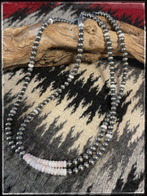 Load image into Gallery viewer, Sterling silver &quot;pearl&quot; bead and Pink Conch bead necklace. 18 inch available.
