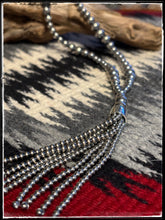 Load image into Gallery viewer, Graduated Sterling Bead Tassel Necklace
