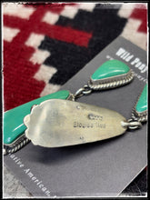 Load image into Gallery viewer, Elouise Kee, Navajo silversmith.  Sterling silver and Kingman turquoise mega drops.    Hallmark stamp 
