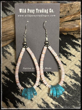 Load image into Gallery viewer, Pink Conch &amp; Turquoise Earrings
