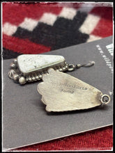 Load image into Gallery viewer, Blaine Yellowhorse, Navajo silversmith. Sterling silver and white buffalo stones on French wires.  Hallmark stamp. 
