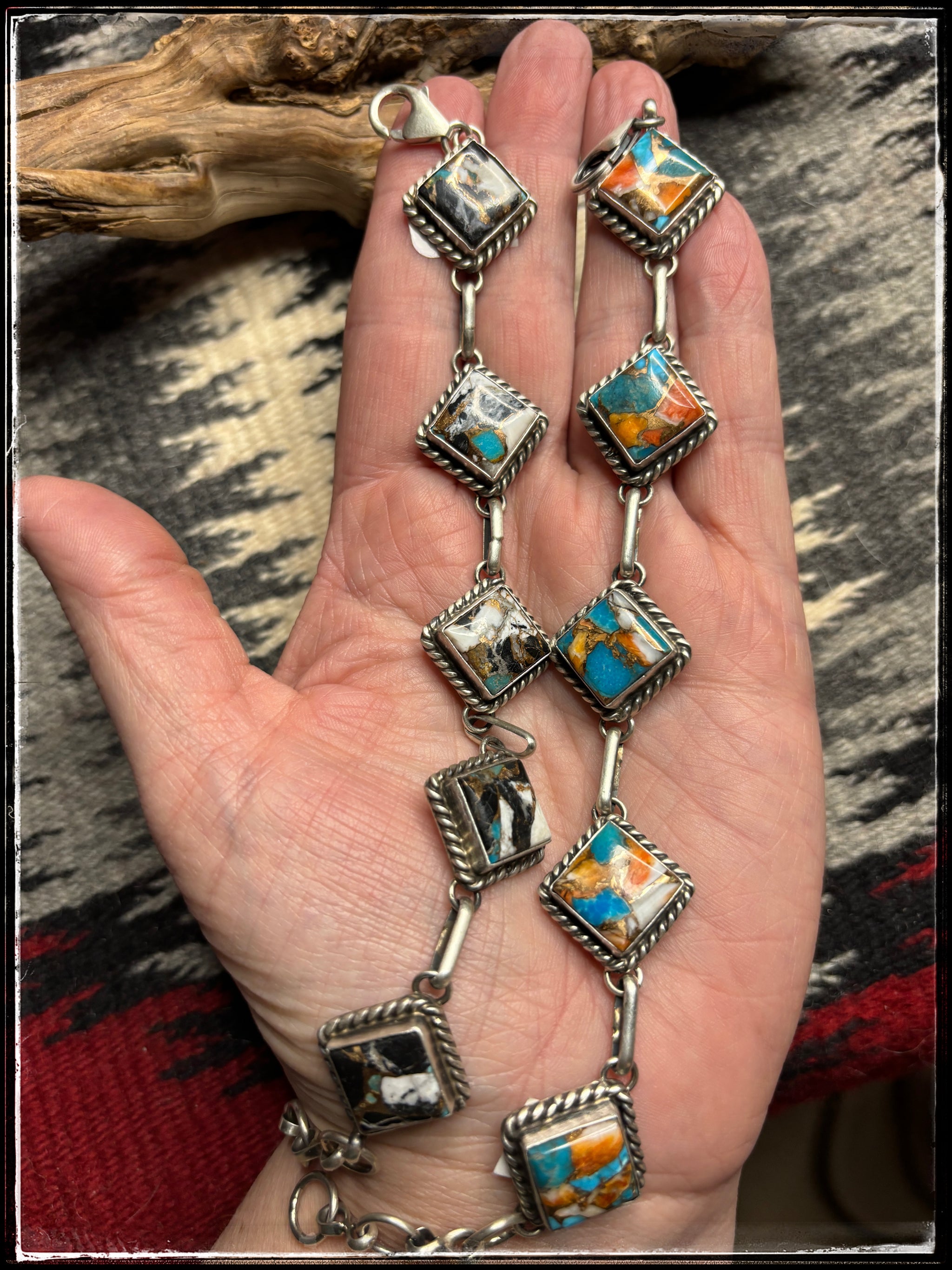 Vintage sterling silver Native American artist V online Gabriel bracelet