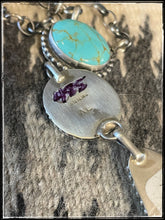 Load image into Gallery viewer, Augustine Largo, 3 stone turquoise necklace - hallmark
