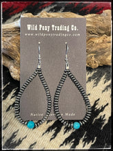 Load image into Gallery viewer, Single Turquoise Stone &amp; Saucer Bead Earrings
