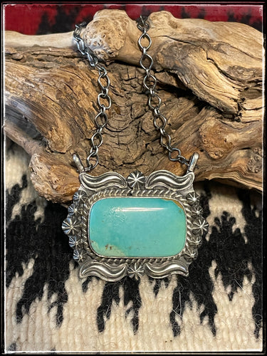 Ray Delgarito, sterling silver and turquoise necklace. 