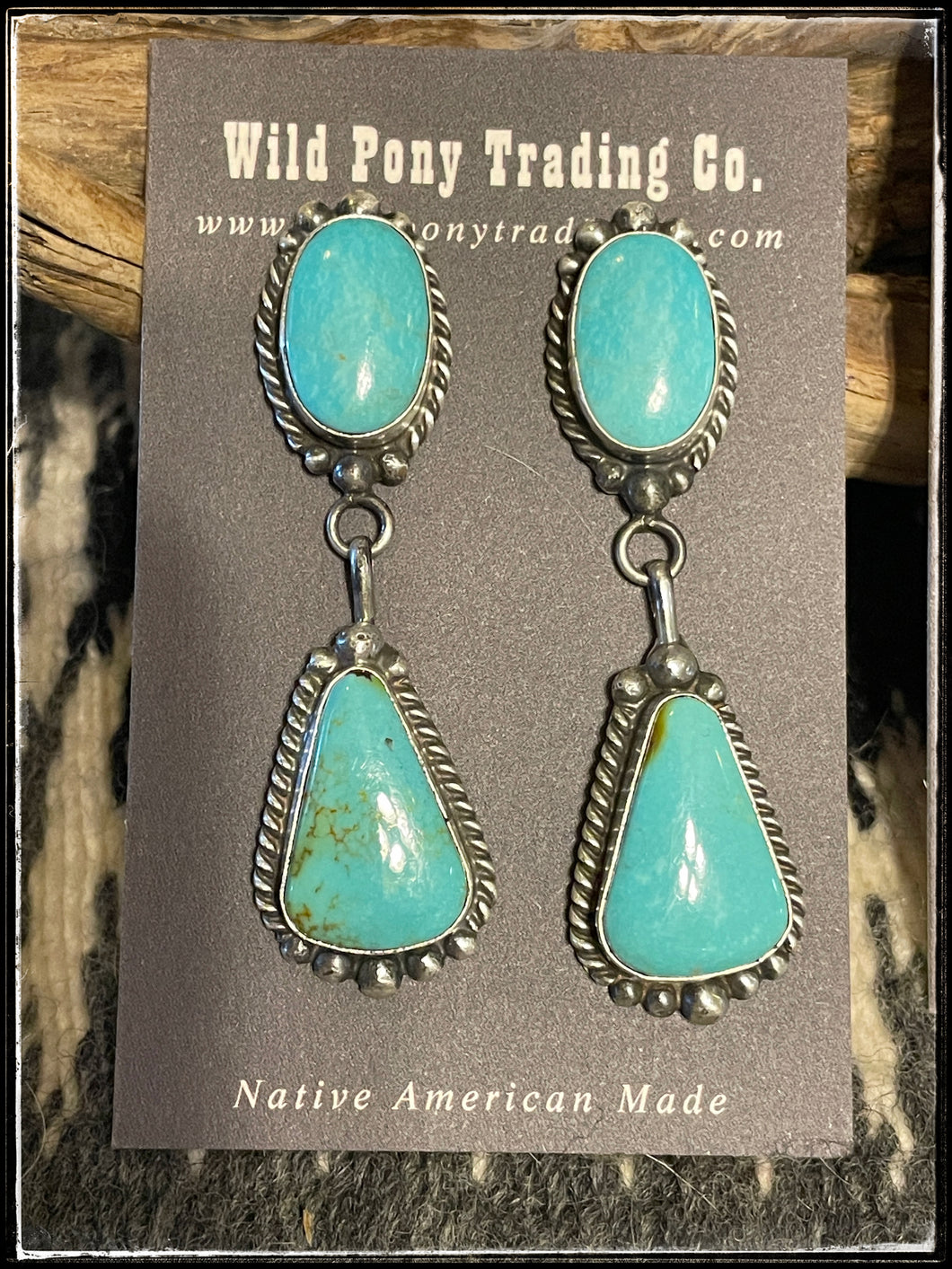 Elouise Kee, sterling silver and Kingman turquoise earrings