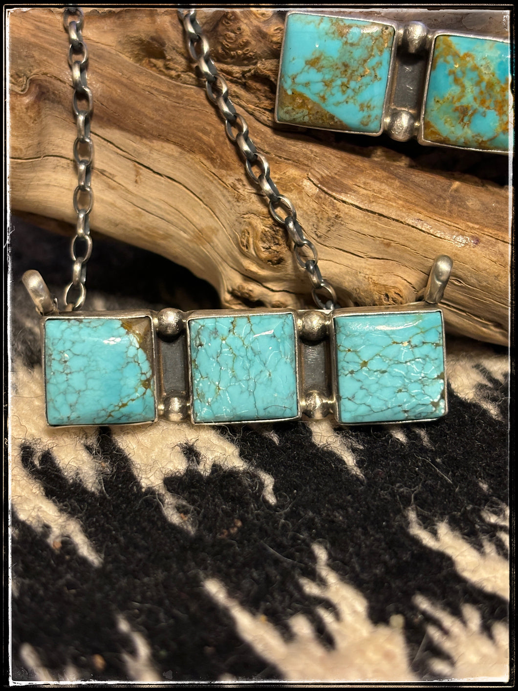Alfred Martinez Triple Turquoise Bar Necklaces
