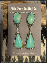 Load image into Gallery viewer, Elouise Kee, sterling silver and Kingman turquoise earrings
