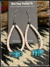 Load image into Gallery viewer, Pink Conch &amp; Turquoise Earrings
