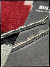 Load image into Gallery viewer, Murray Hannaweeka, Zuni silversmith.  Sterling silver and either three or four turquoise stick earrings.  Hallmark stamp. 
