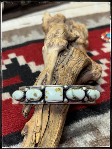 Mark Yazzie Palomino Variscite Row Cuff