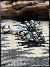 Load image into Gallery viewer, Robert Shakey, Navajo silversmith - Naja pendants in turquoise and or White Buffalo. - White Buffalo

