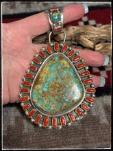 Load image into Gallery viewer, Del Arviso MEGA Turquoise &amp; Coral Pendant
