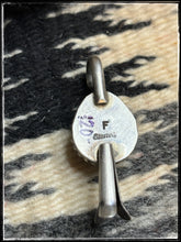 Load image into Gallery viewer, Freda Martinez, Navajo silversmith - turquoise and sterling silver mini squash blossom pendant.  - Hallmark
