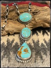 Load image into Gallery viewer, Augustine Largo, 3 stone turquoise necklace
