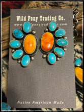 Load image into Gallery viewer, Travis Jim Turquoise &amp; Orange Spiny Set
