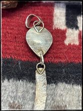 Load image into Gallery viewer, Priscilla Reeder,  Navajo silversmith. Light Green Turquoise and sterling silver Feather Pendants.   Hallmark stamp. 
