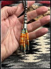 Load image into Gallery viewer, Orange Spiny Shell Tassel Necklace
