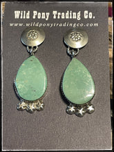 Load image into Gallery viewer, Selena Warner, sterling silver and turquoise earrings. Navajo made

