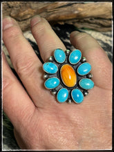 Load image into Gallery viewer, Travis Jim Spiny &amp; Turquoise Ring
