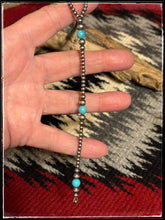 Load image into Gallery viewer, Sterling Silver &amp; Turquoise Bead Y Necklace
