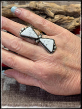 Load image into Gallery viewer, Alfred Martinez Double White Magnesite Stone Ring
