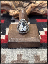 Load image into Gallery viewer, Freda Martinez, Navajo silversmith.  Sterling silver and white buffalo ring. Size 7. 
