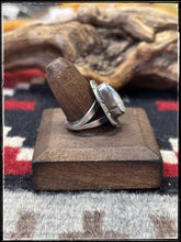 Load image into Gallery viewer, Freda Martinez, Navajo silversmith.  Sterling silver and white buffalo ring. Size 7. 
